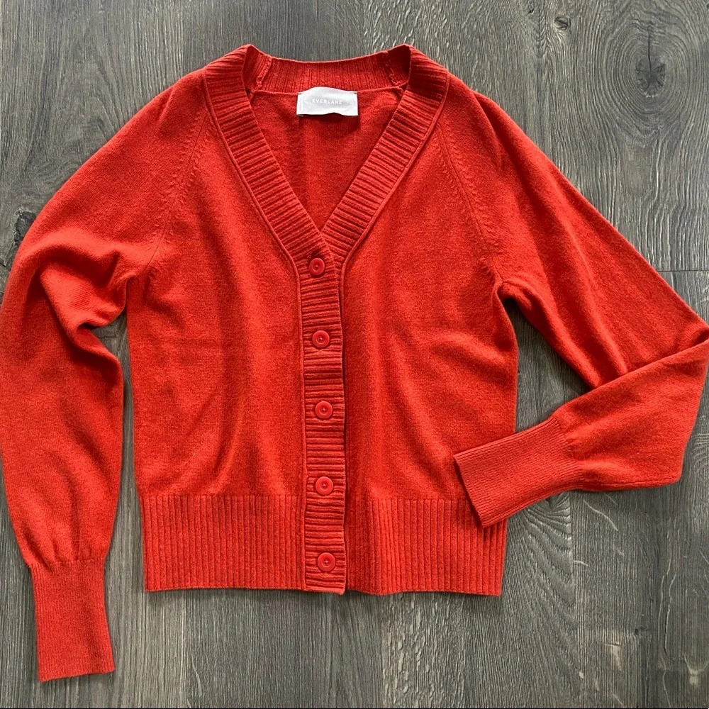 Everlane ReCashmere Varsity Cardigan Red XS ~ Cashmere